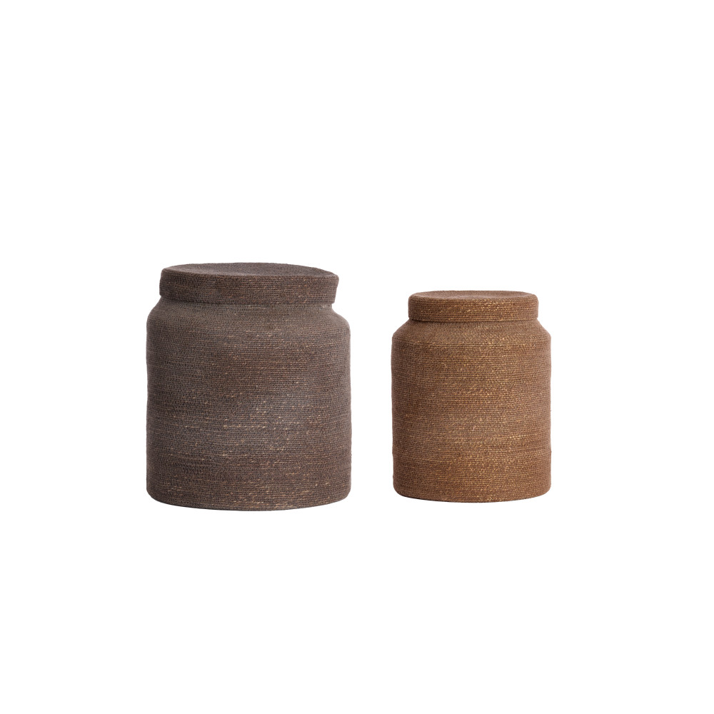 Basket S/2 Ø25x32,5+Ø33x38 cm BETANIA seagrass drk brwn+brwn