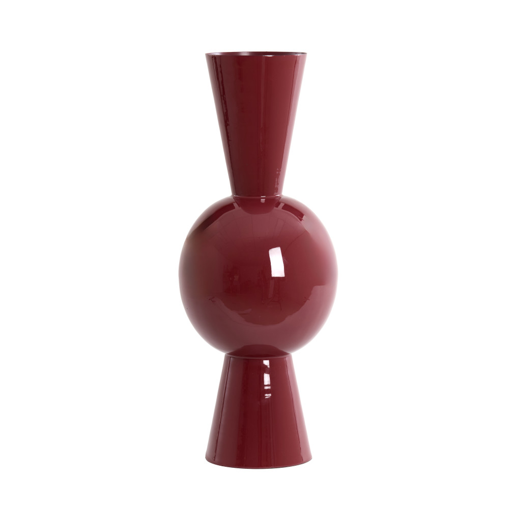 Vase deco Ø30x75 cm CHEDI shiny burgundy