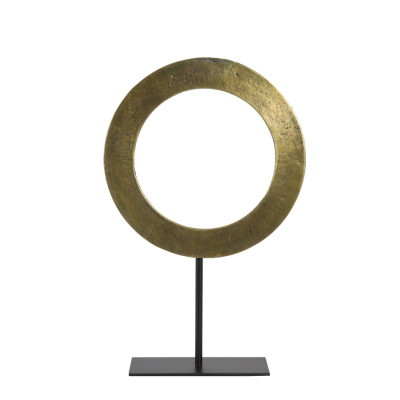 Ornament on base 35x10x56 cm WAIWO raw ant bronze-matt black