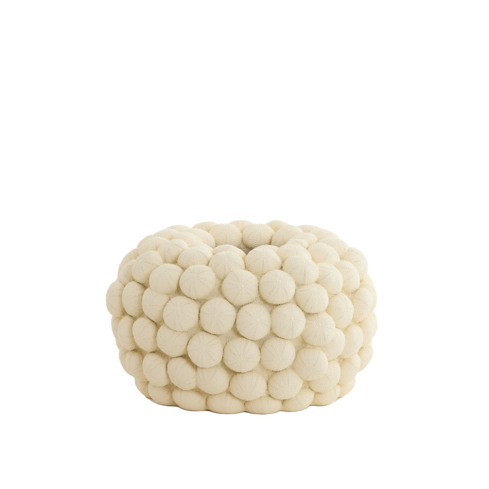 Vase deco Ø40x23,5 cm SEA URCHIN cream