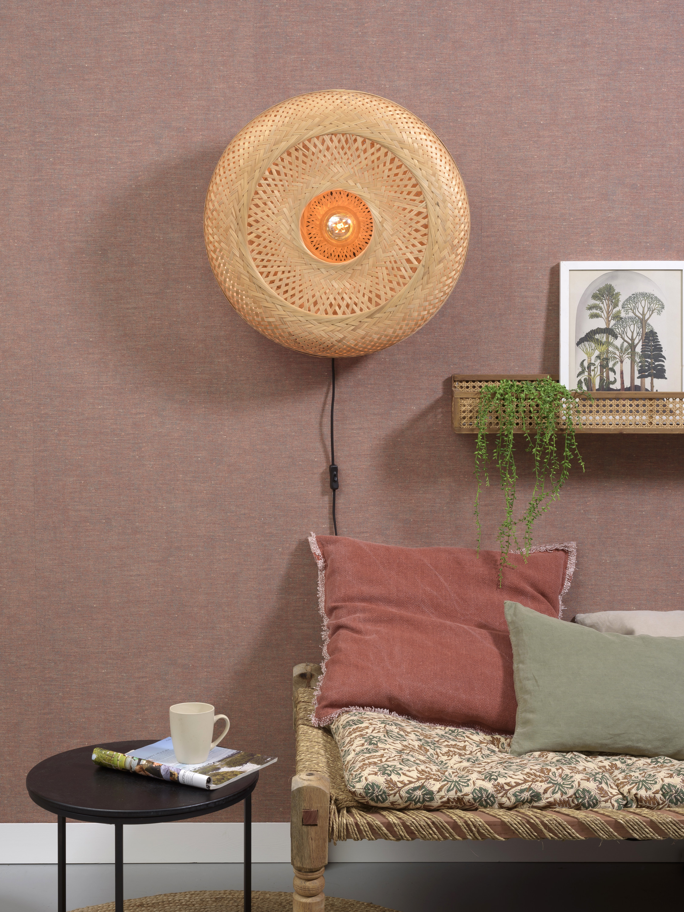 Wall lamp Palawan bamboo 60x15cm natural, L