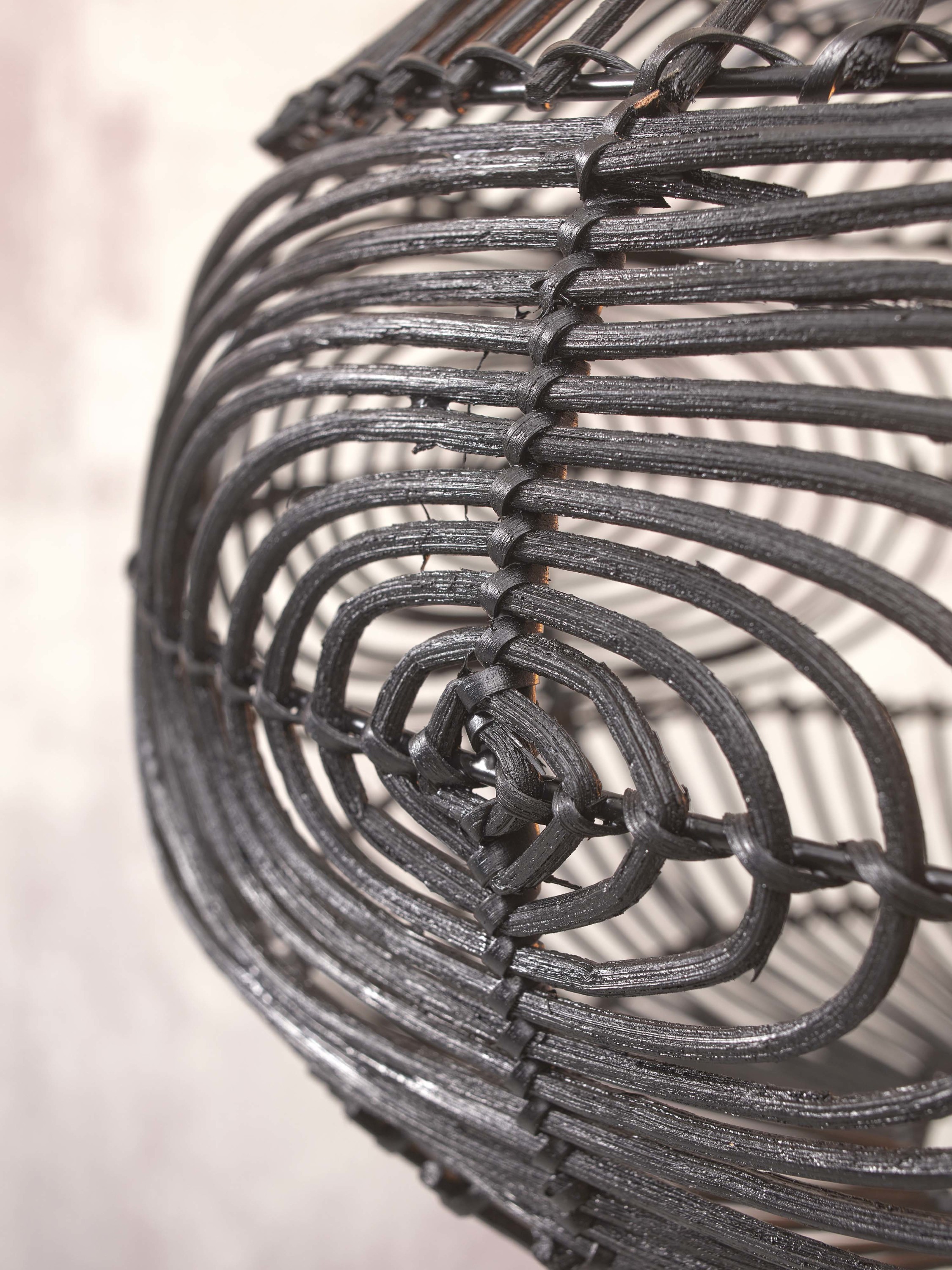 Ceiling lamp Madeira rattan/ellipse dia.48xh.30cm, black