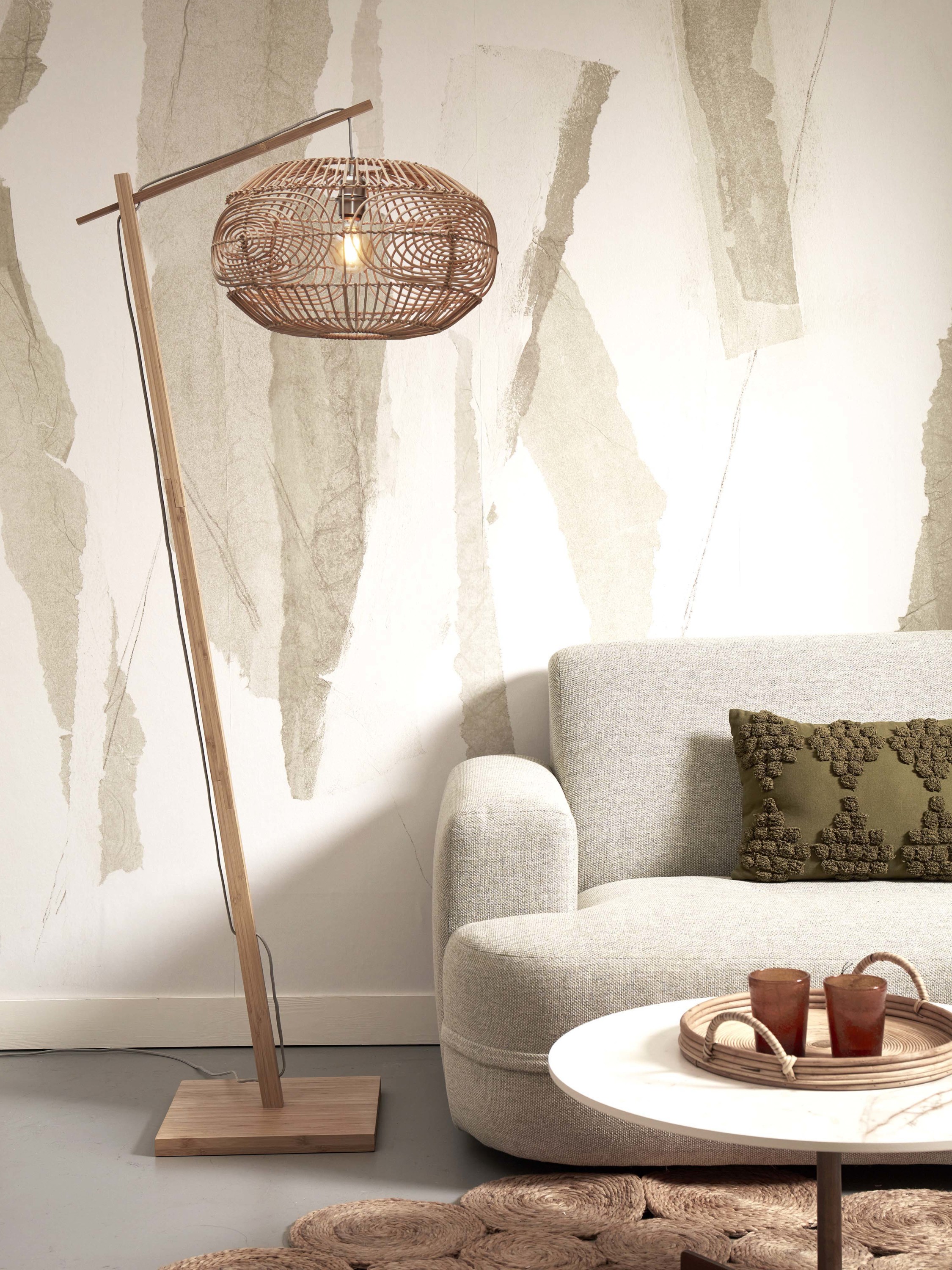 Floor lamp Madeira bamboo nat. h.176cm/shade rattan dia.48xh.30cm, nat.