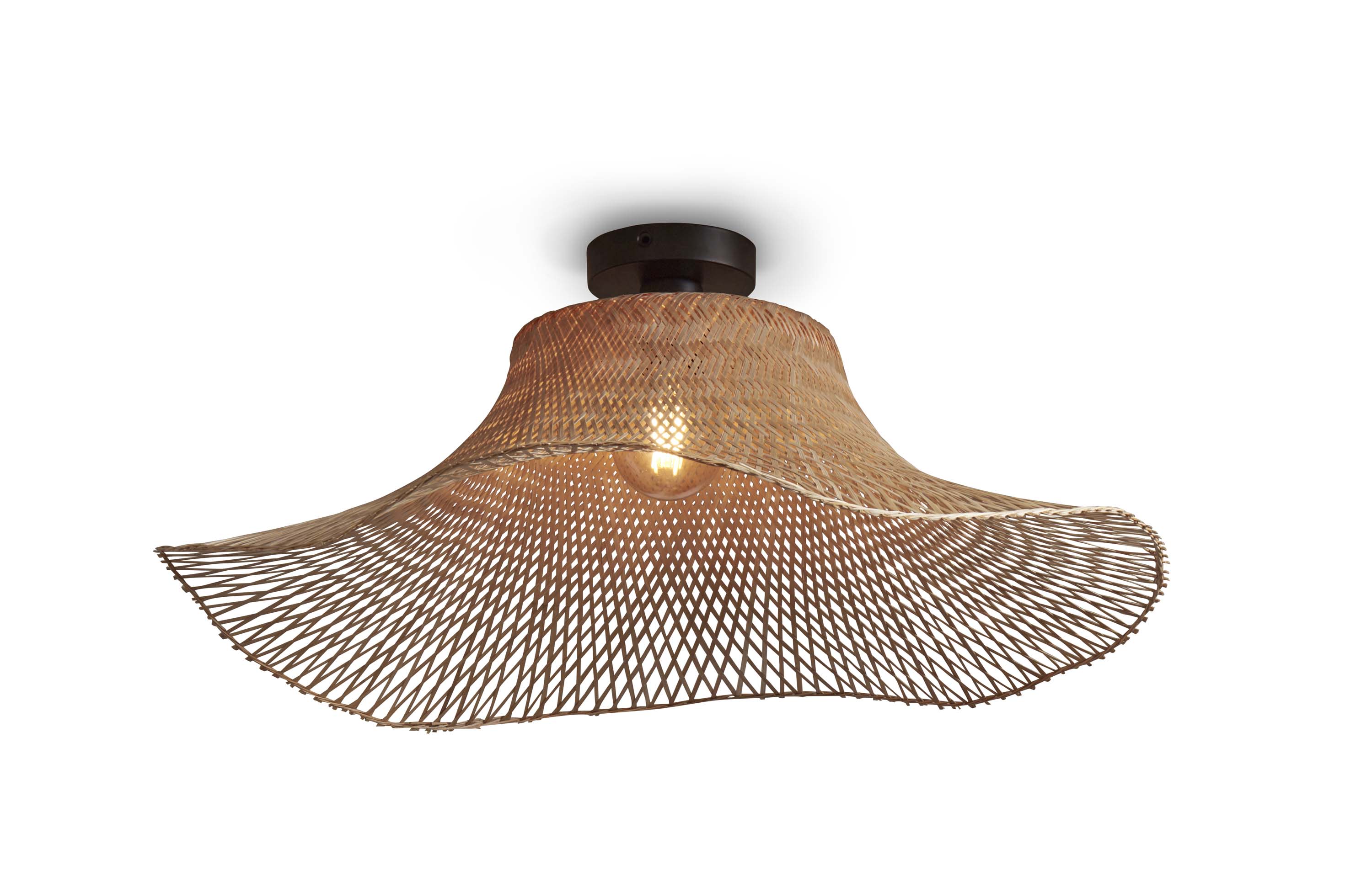 Ceiling lamp Ibiza bamboo wavy dia.65xh.20cm natural, L