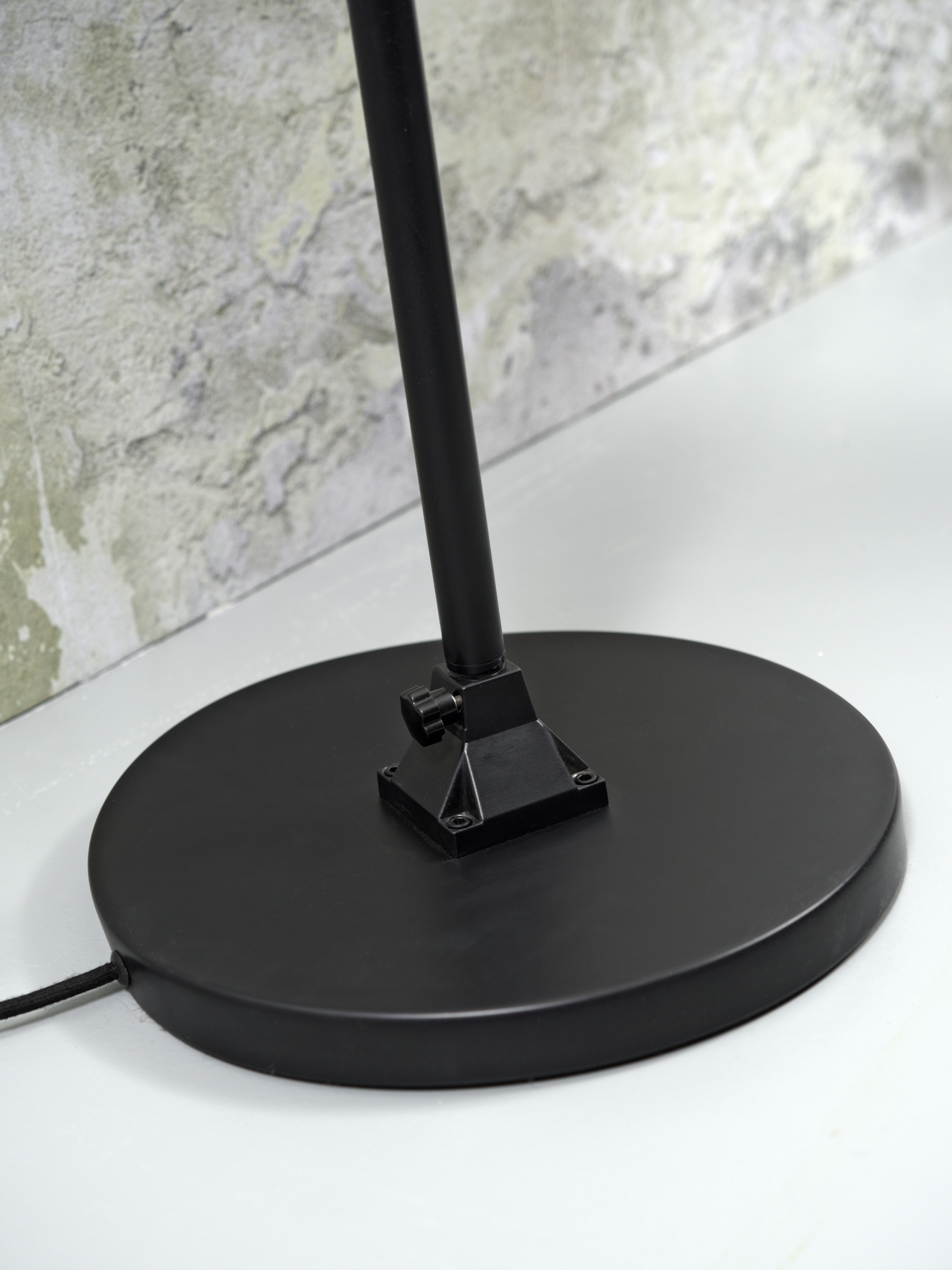 Floor lamp iron/textile Amsterdam h.190cm/shade 47x23cm, black