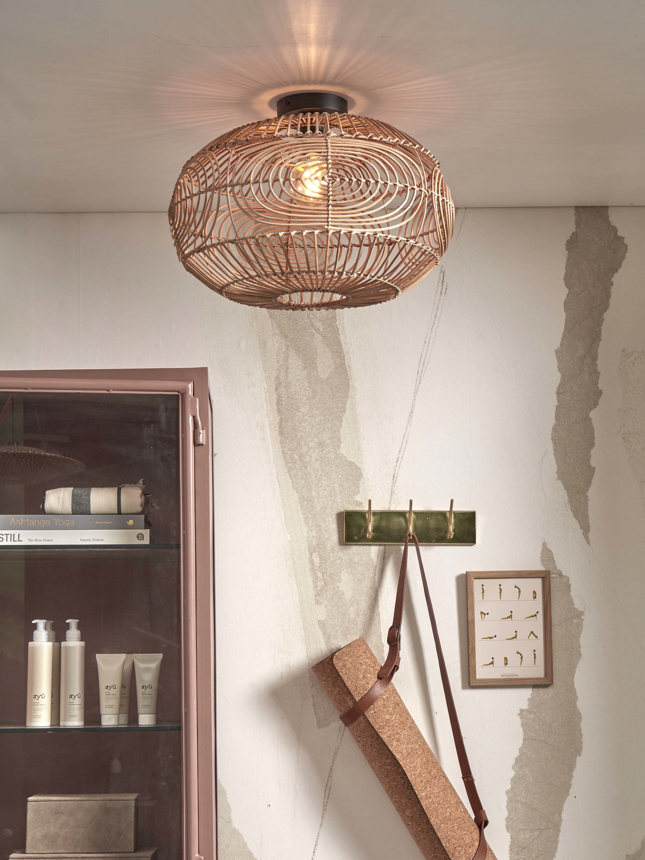 Ceiling lamp Madeira rattan/ellipse dia.48xh.30cm, natural