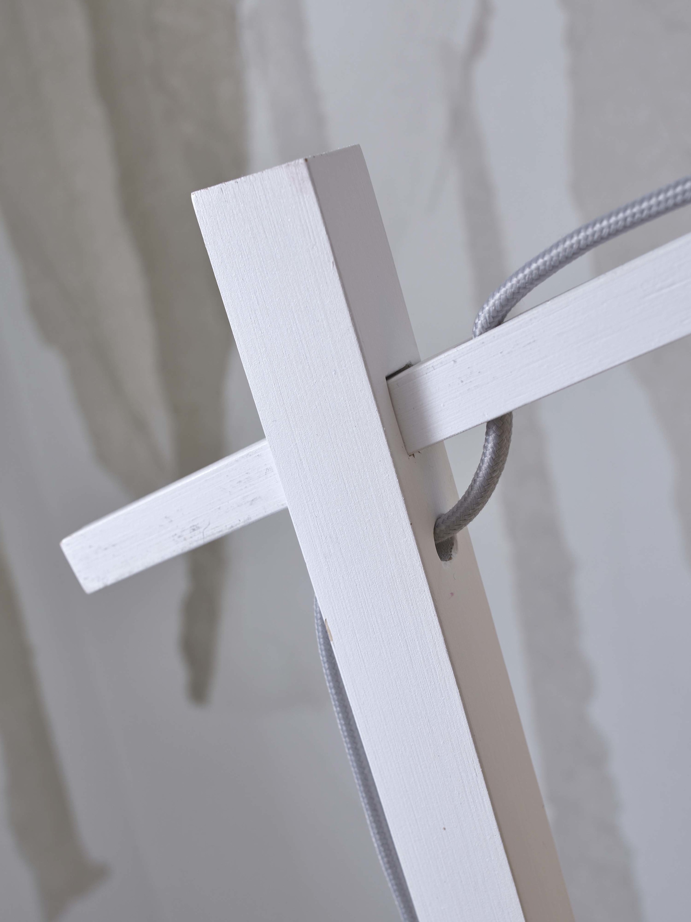 Floor lamp Tanami L bamboo wh. h.176cm/disc dia.55xh.14cm rattan, nat.