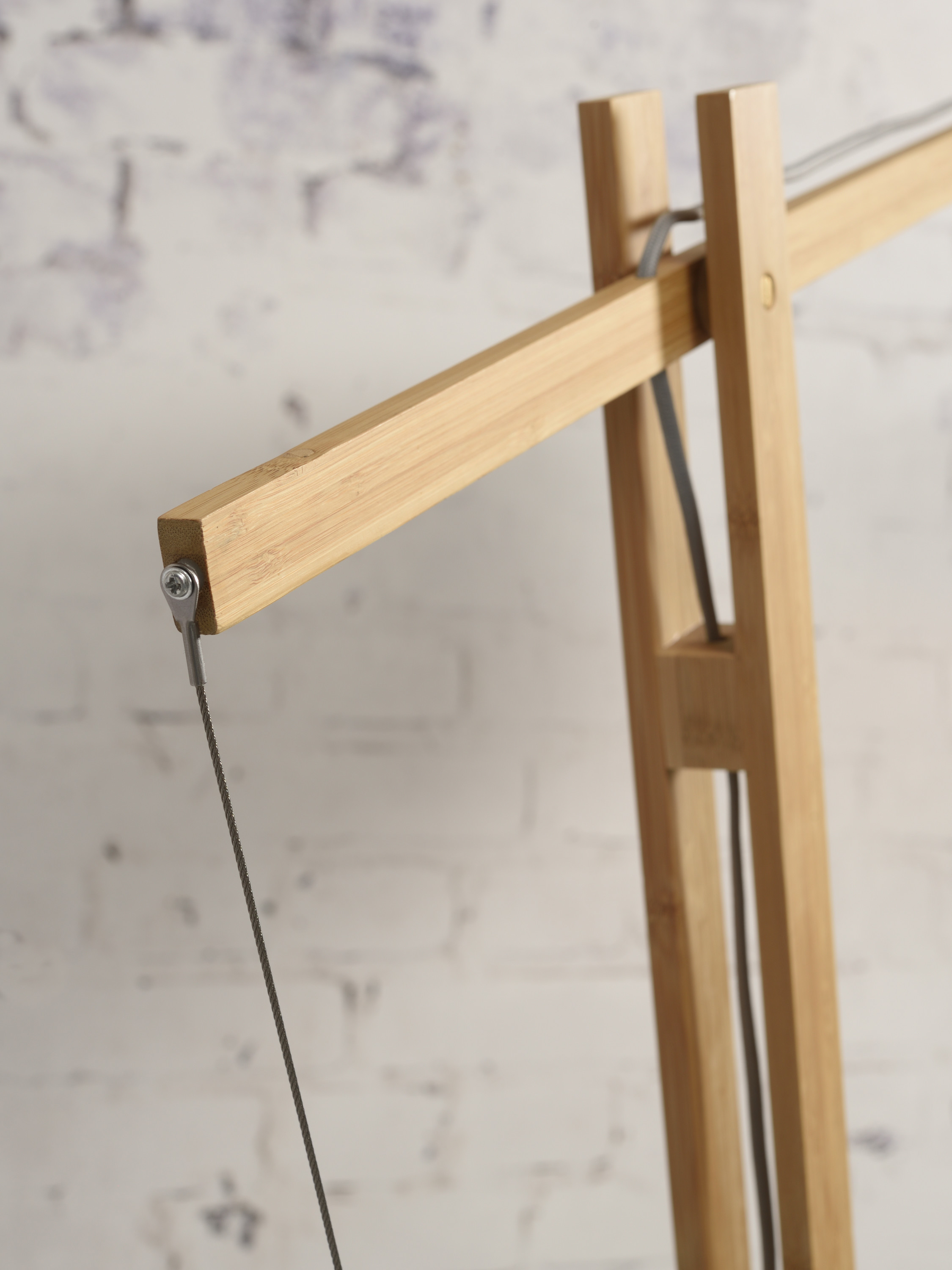 Floor lamp Palawan bamboo h.207cm/shade 60x15cm nat/wh.