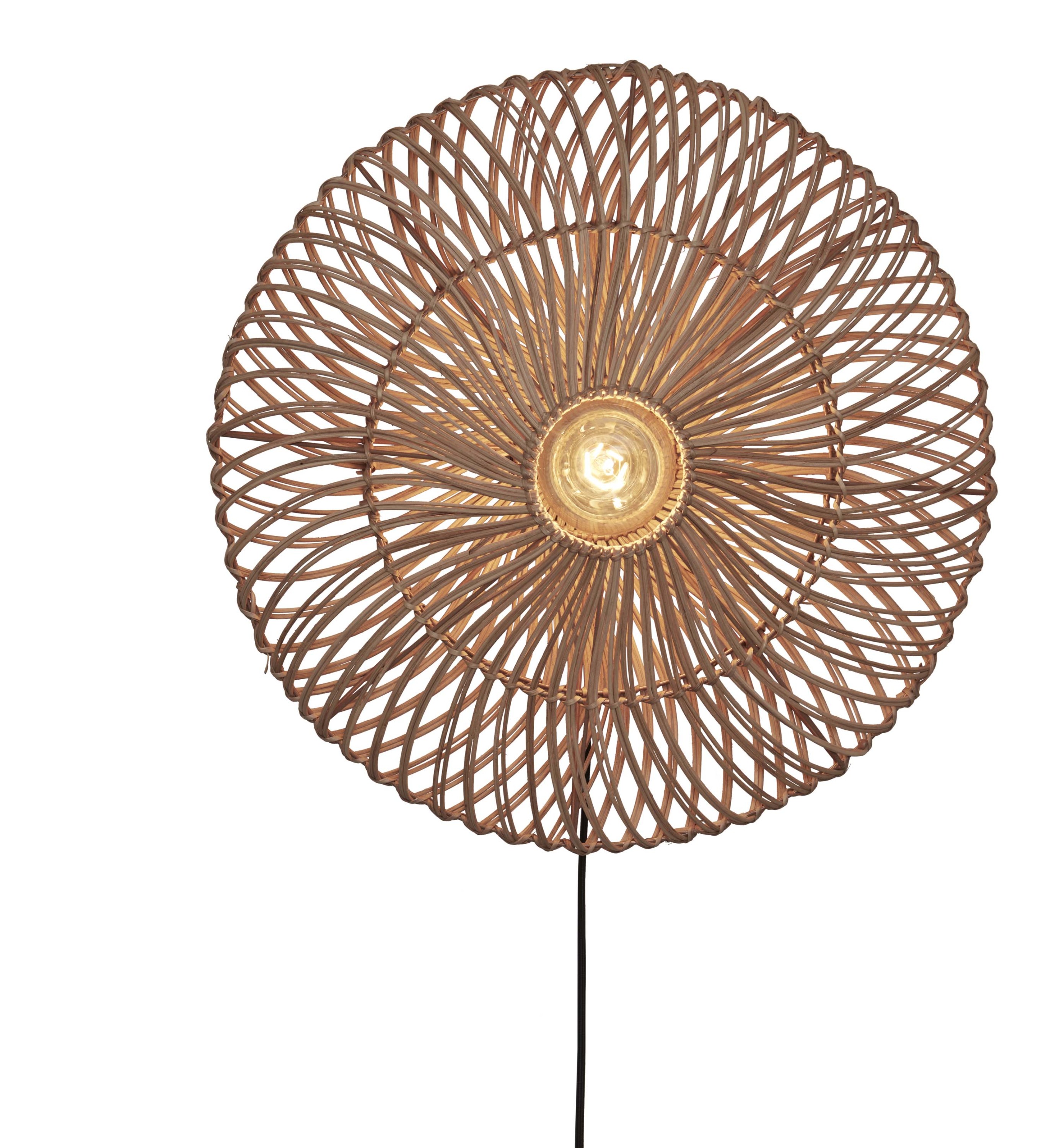 Wall lamp Zanzibar L rattan/flat dia.55xh.14cm, natural