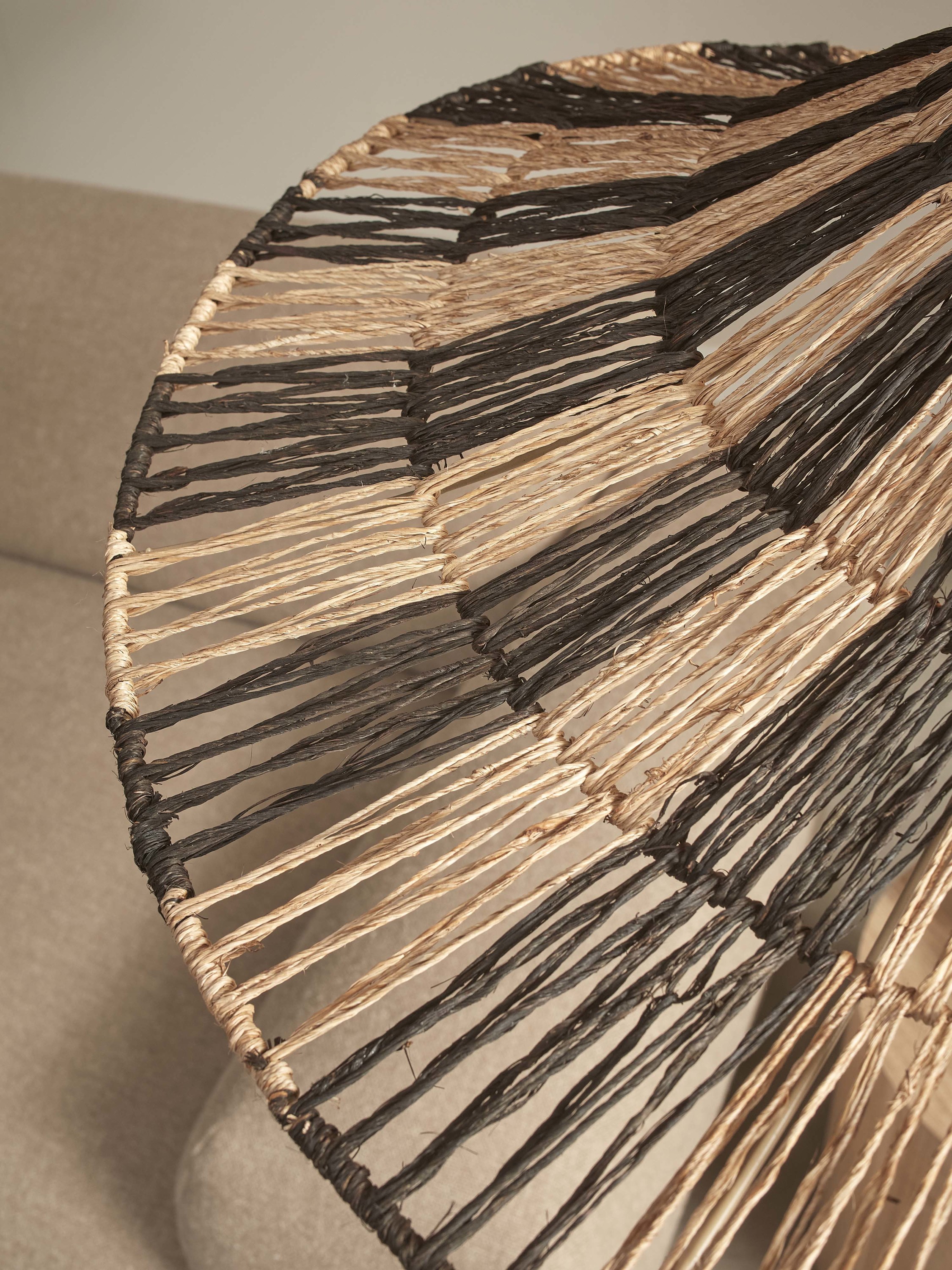 Hanging lamp CUZCO jute Ø65x20cm, natural black