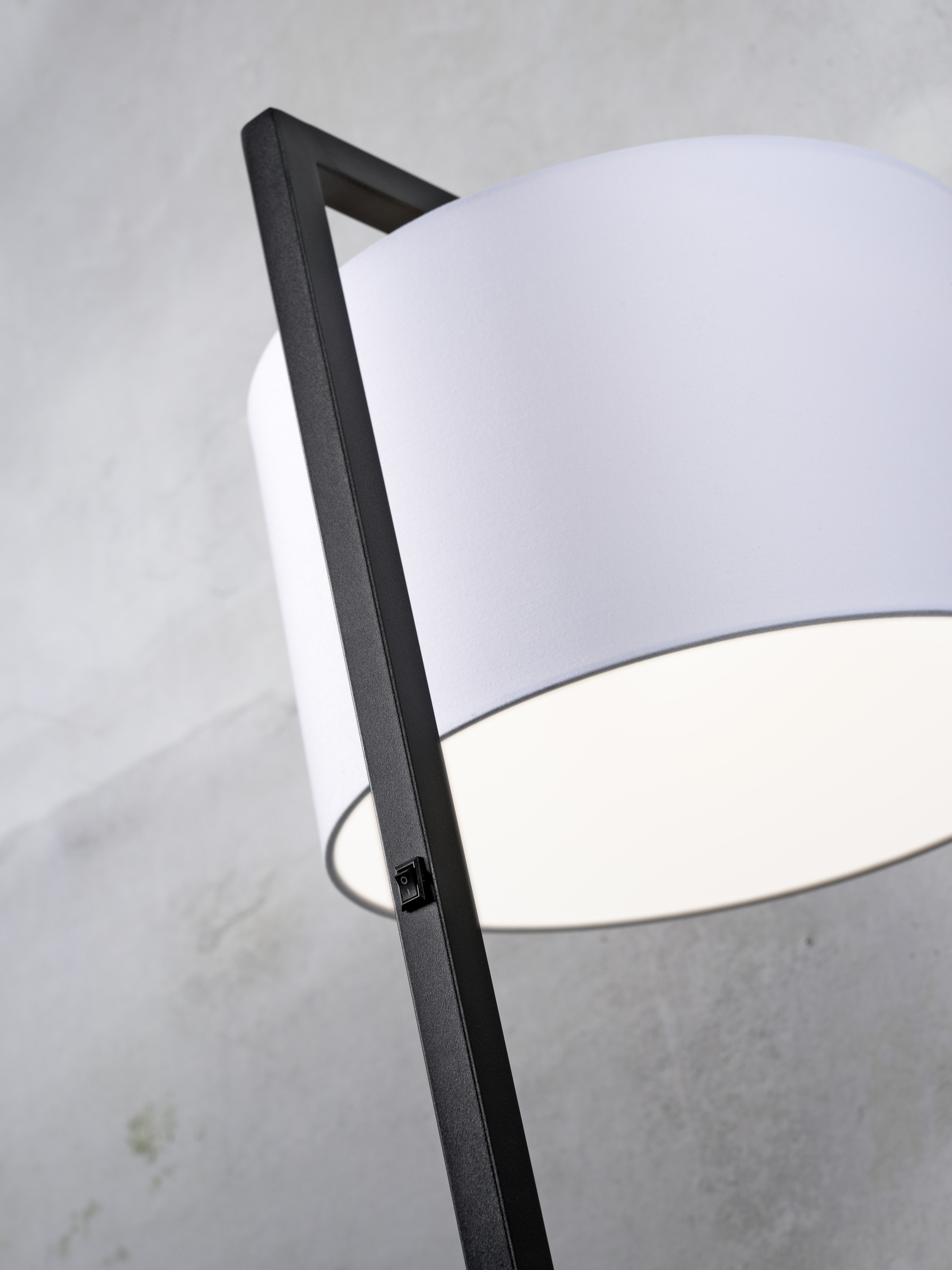 Floor lamp iron/black Boston h.160cm/shade 32x20cm, white