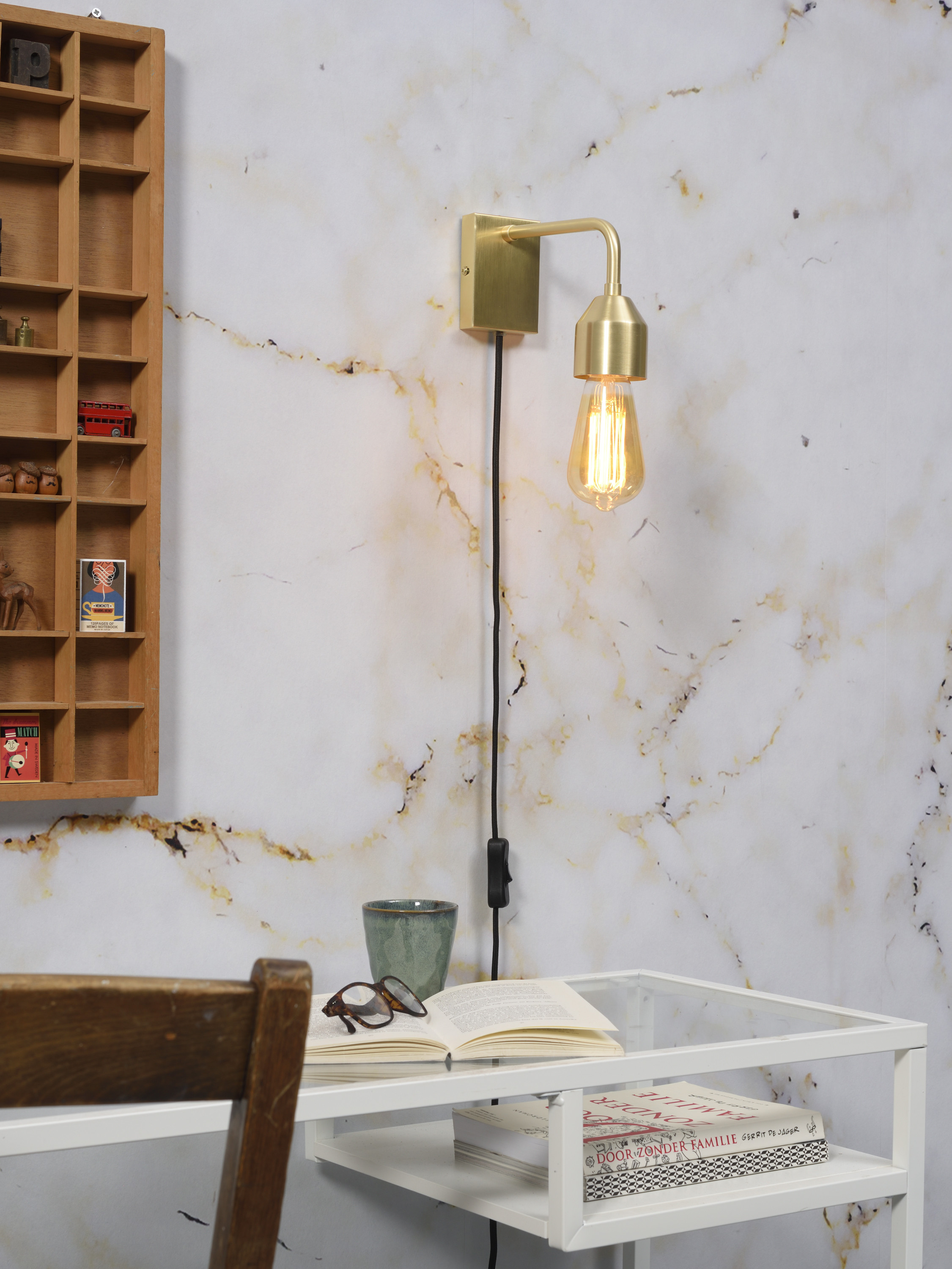 Wall lamp iron Madrid 18x7xh.14cm gold, S