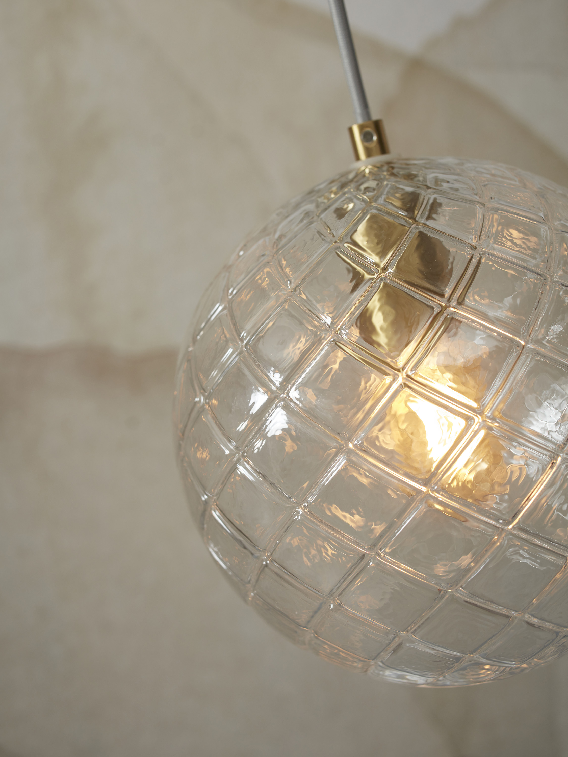 Hanging lamp glass Venice globe, clear