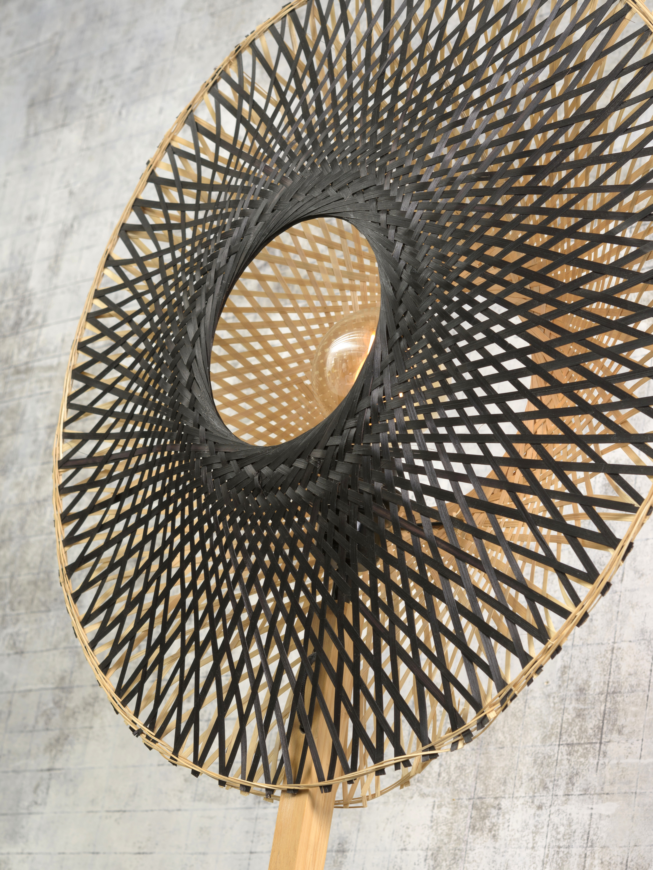 Floor lamp Kalimantan bamboo naturel h.170cm/shade vertic. 44x12cm b/n, S