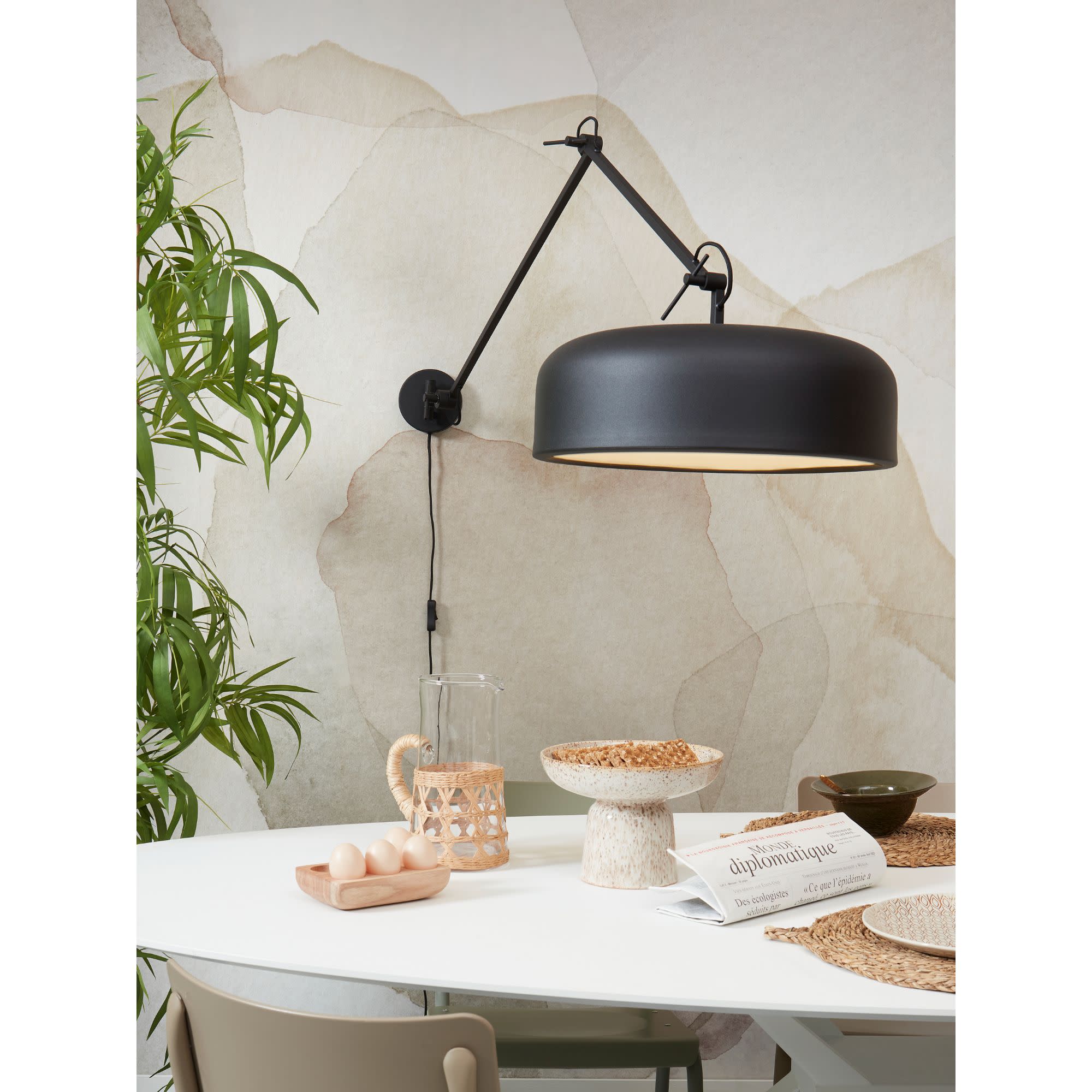 Wall lamp iron Marseille, black