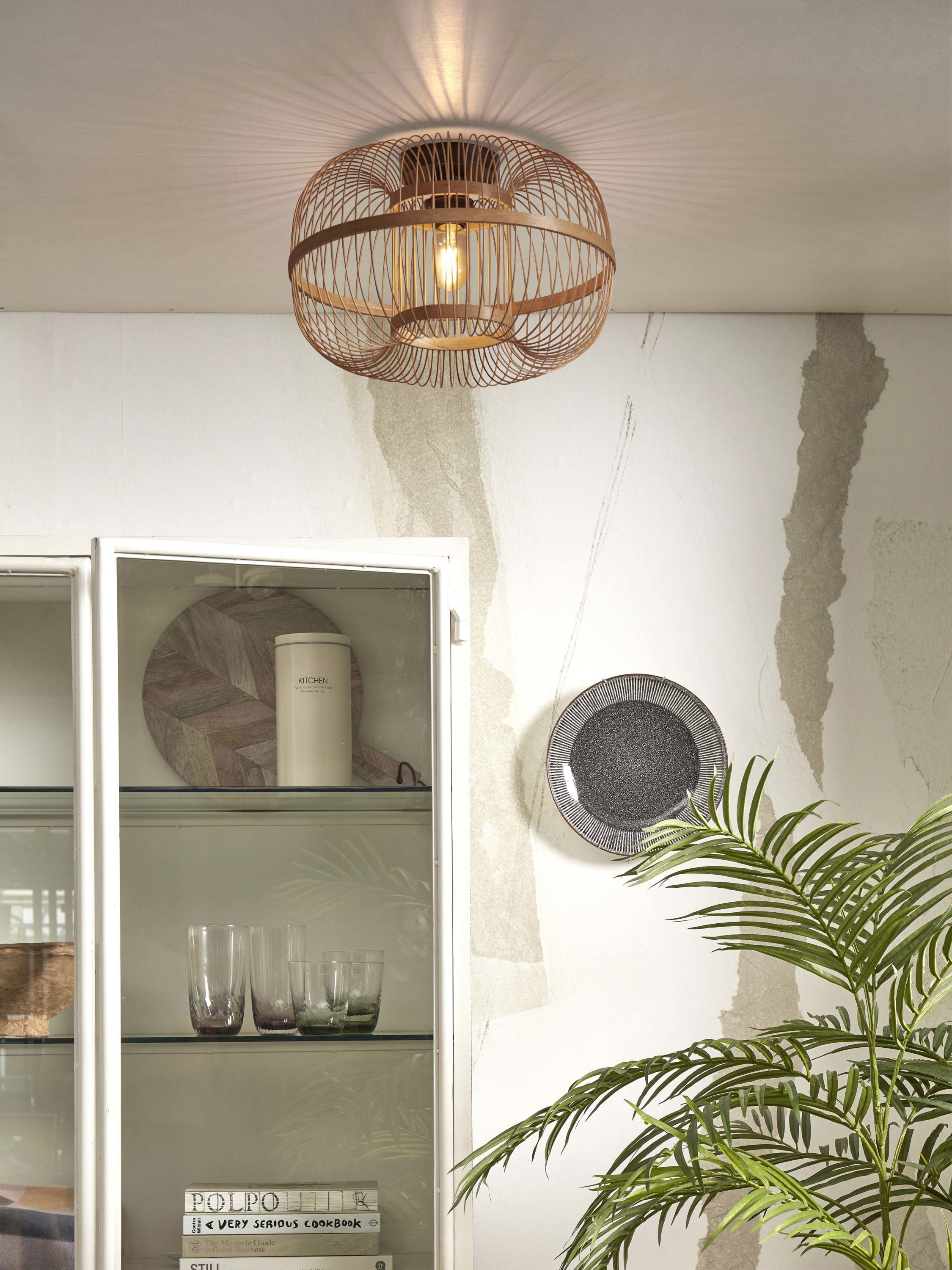 Ceiling lamp Hokkaido bamboo h.28xdia.38cm, natural