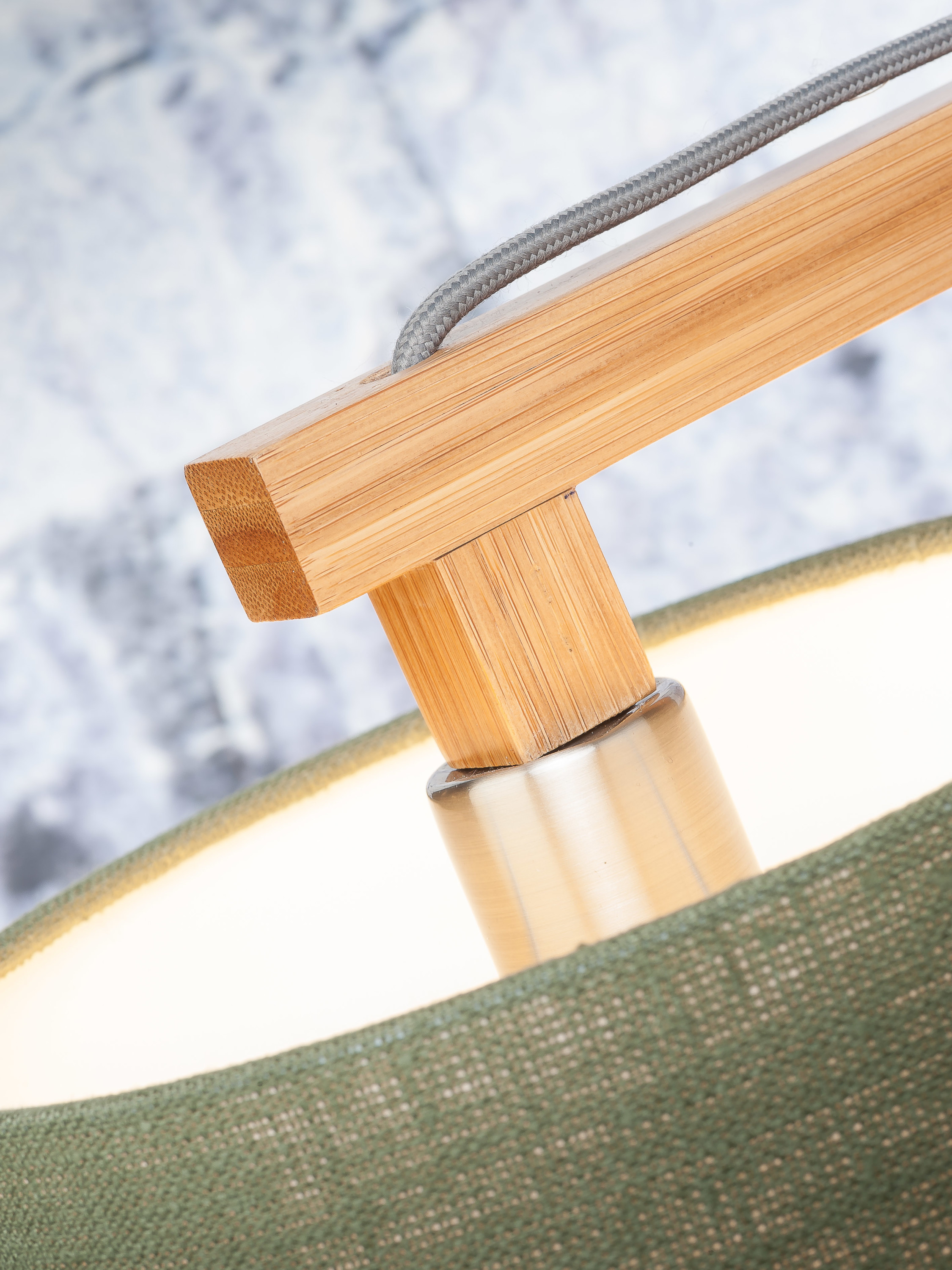 Table lamp Himalaya bamboo h.47cm/shade 18x15cm eco linen, black