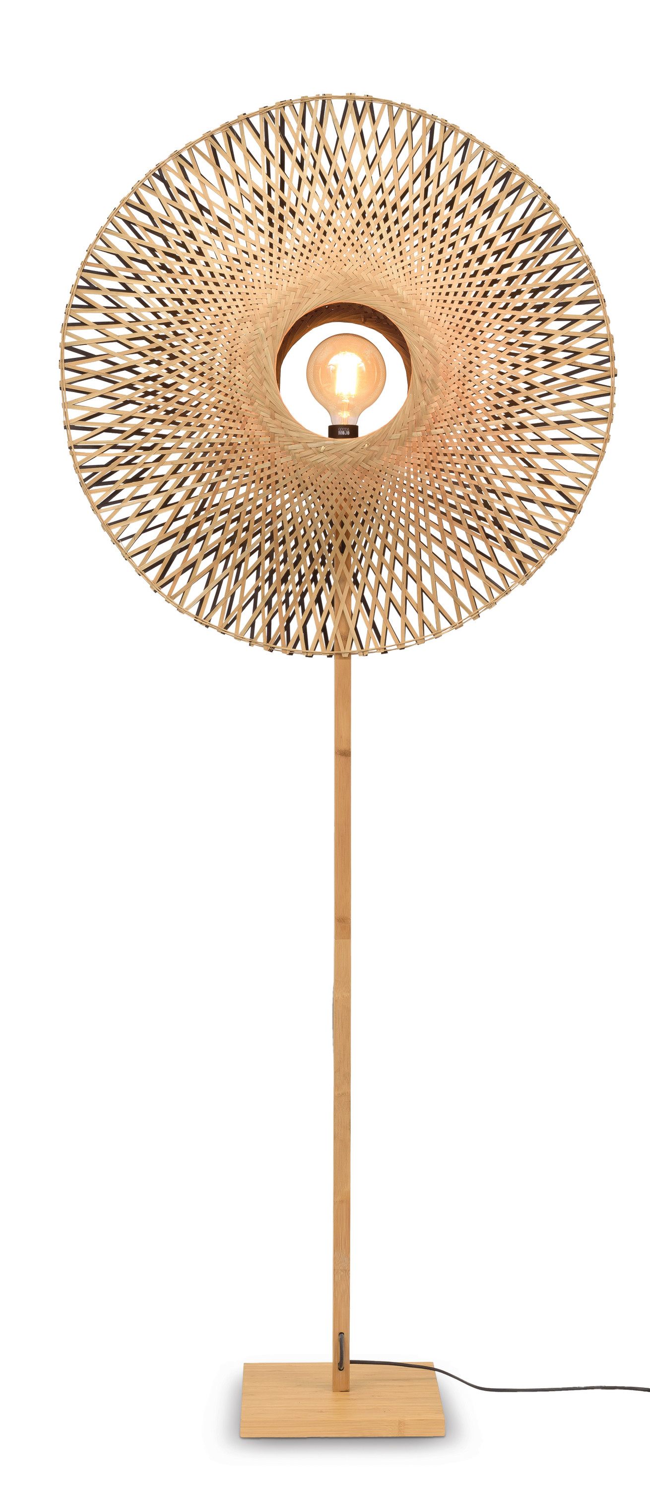 Floor lamp Kalimantan bamboo naturel h.195cm/shade vertic. 87x20cm b/n, L