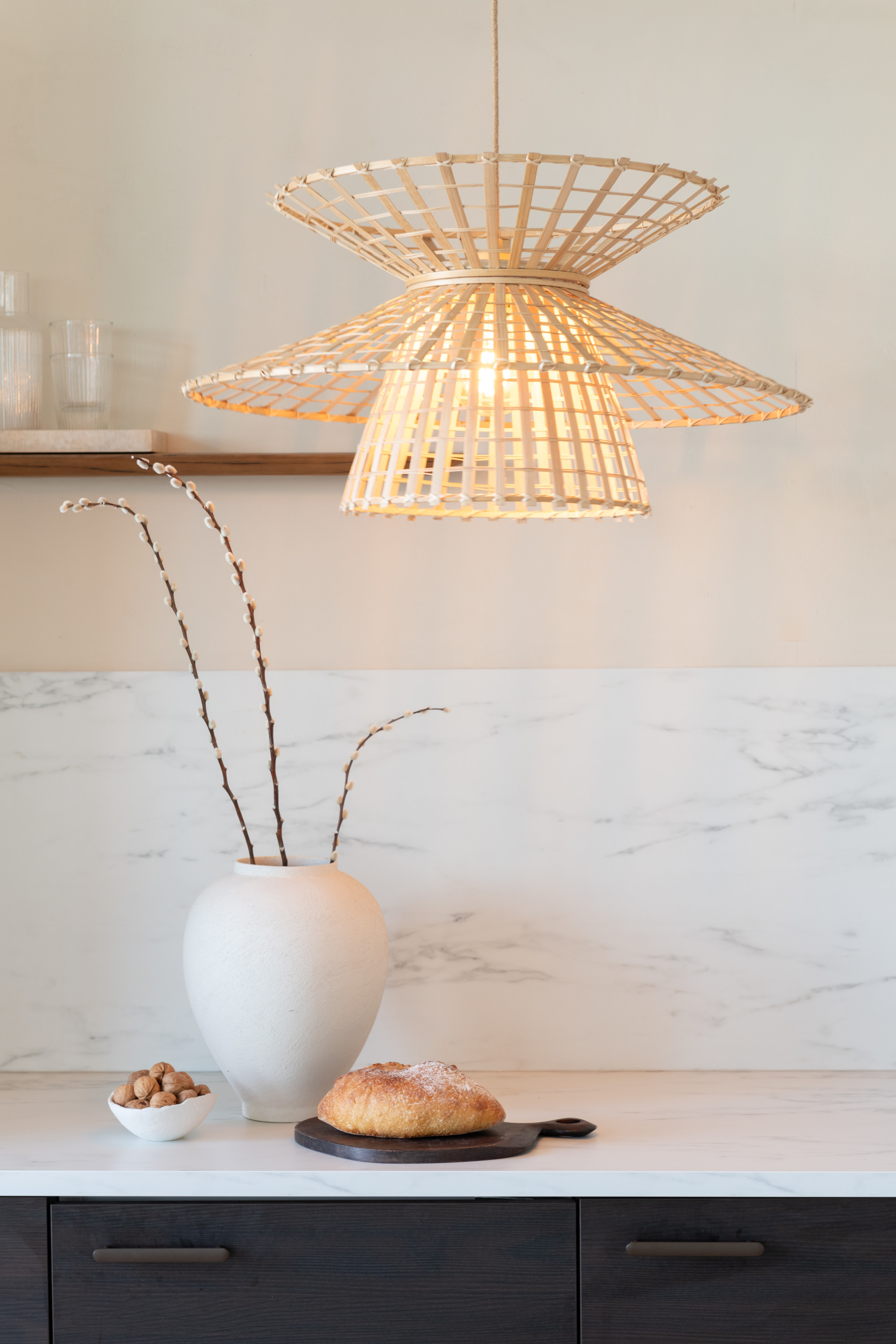 Hanging lamp Machu Picchu shade Ø57xh.27cm natural