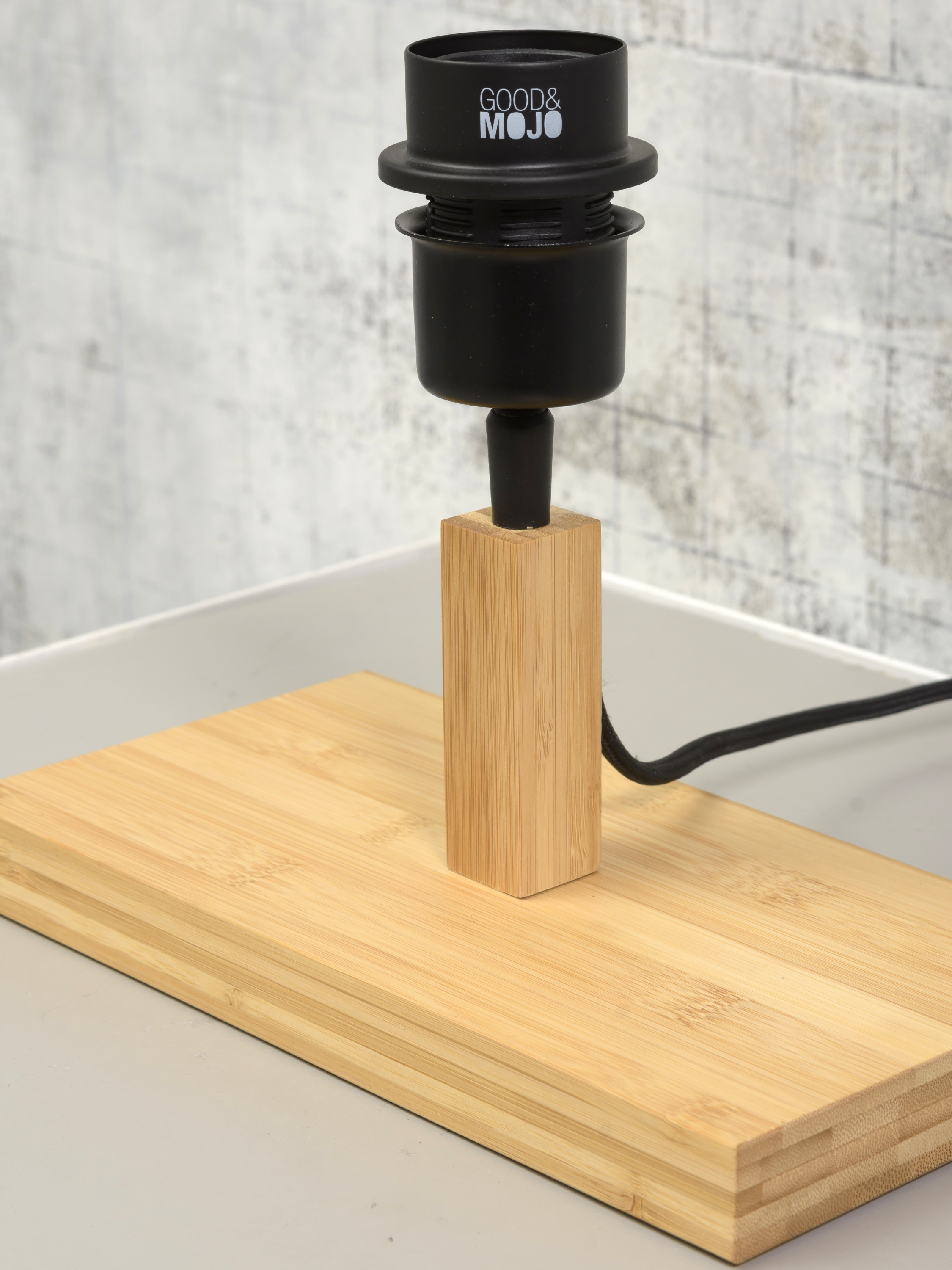 Table lamp Kalimantan bamboo vertical dia.44cm bl./nat, S