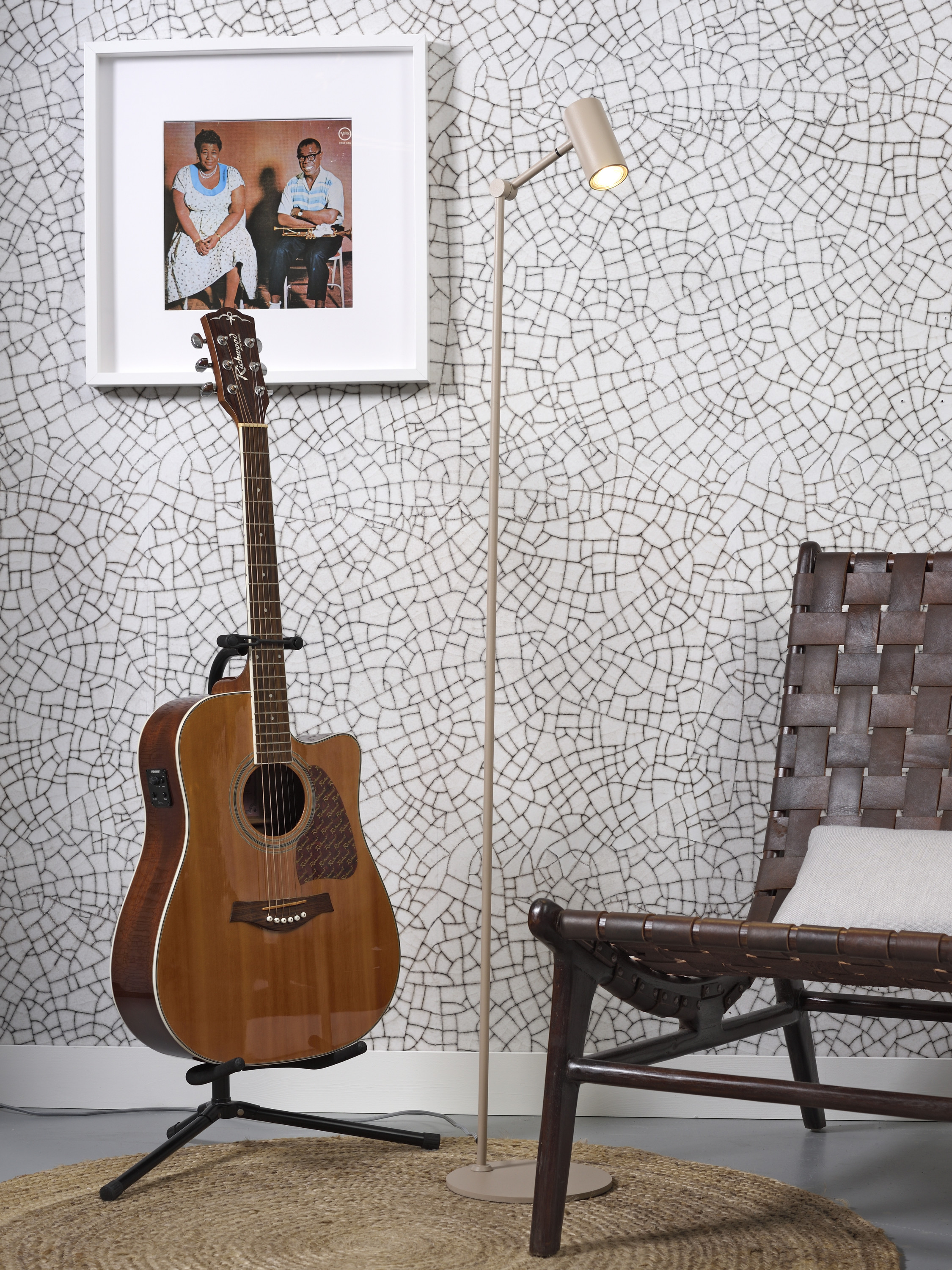 Floor lamp iron Montreux h.149,5cm LED 5W/tube h.11x5,5cm, sand