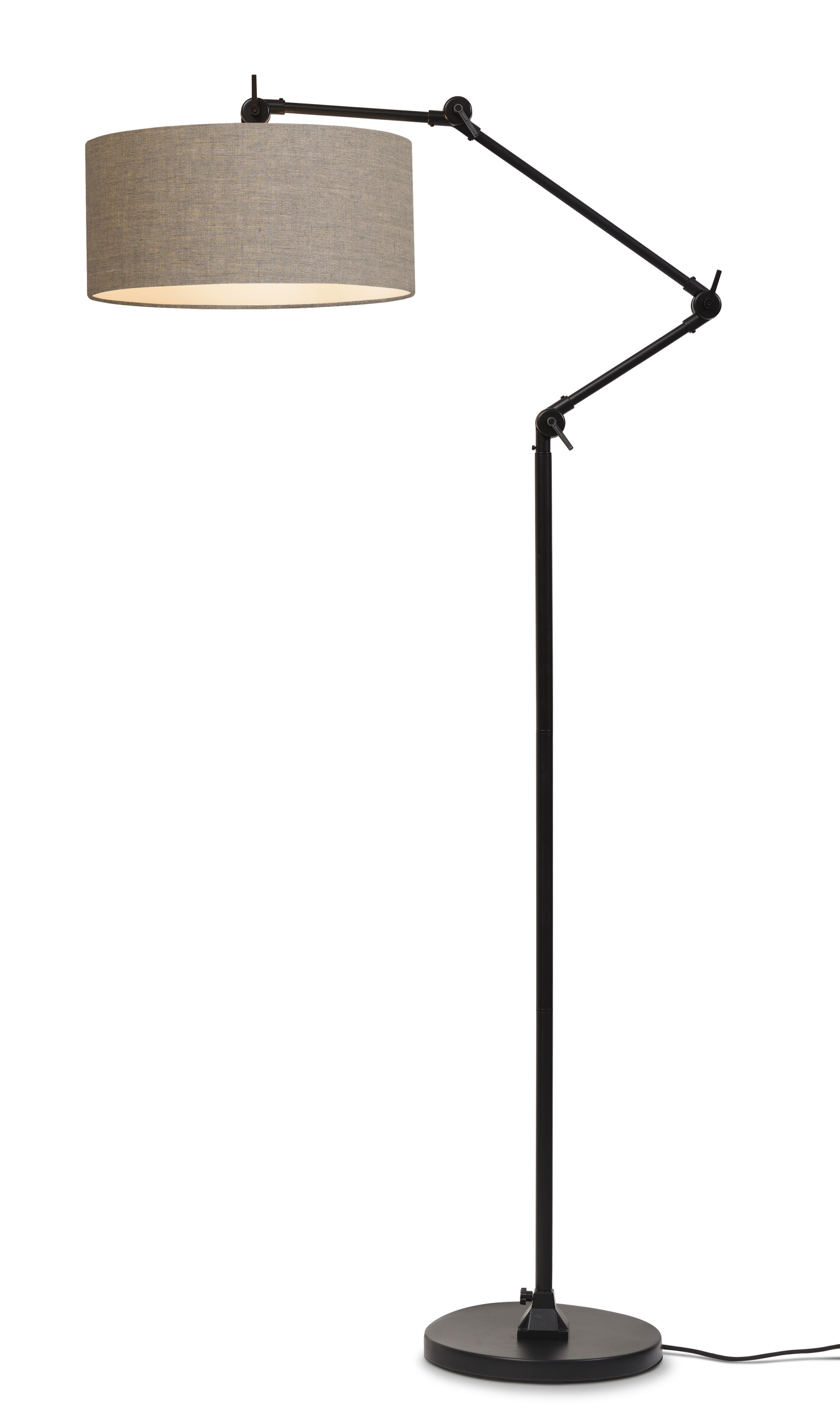 Floor lamp iron/textile Amsterdam h.190cm/shade 47x23cm, d.linen