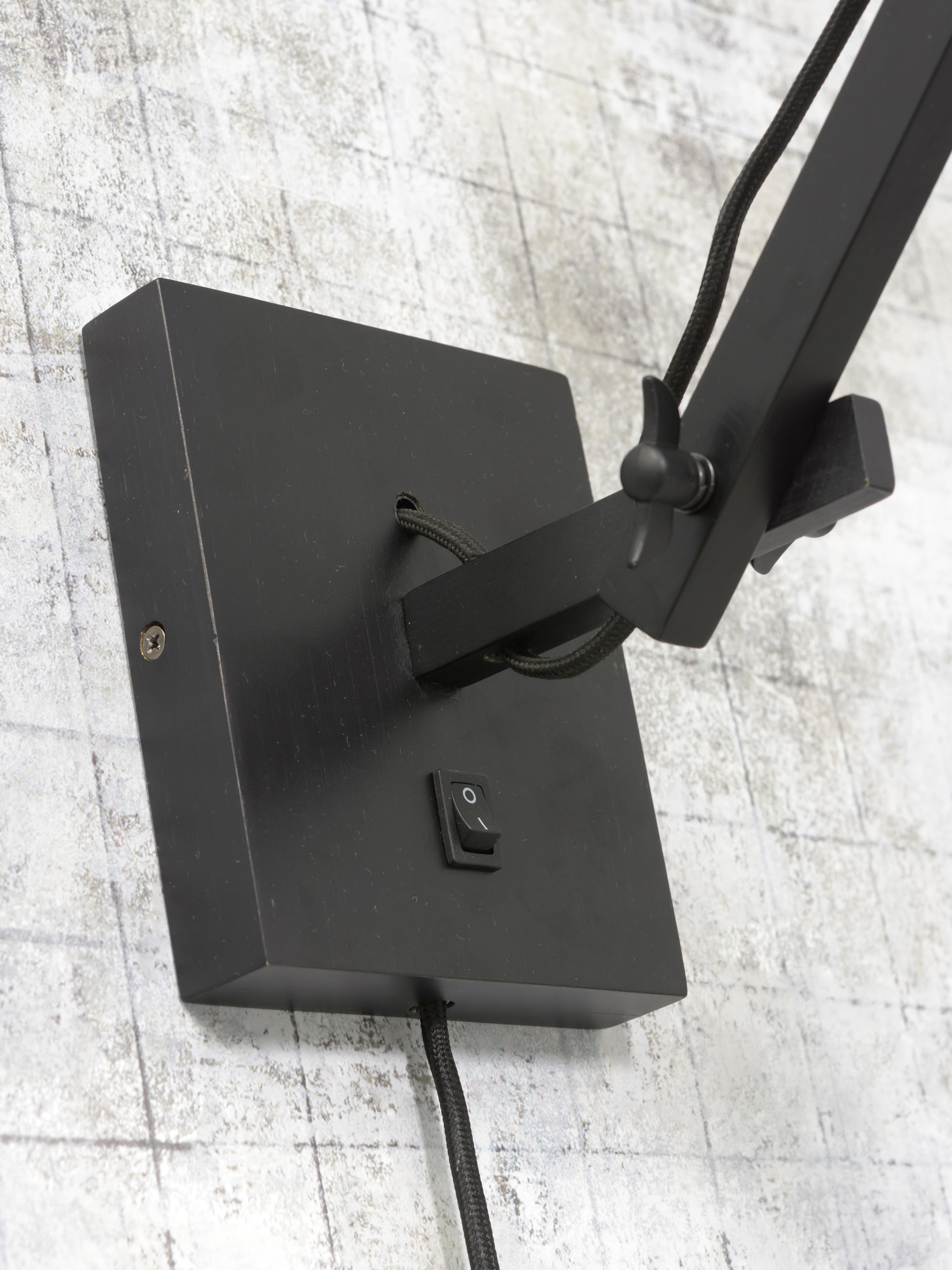 Wall lamp Andes bamboo black/shade 32x20cm ecolin. dark, S