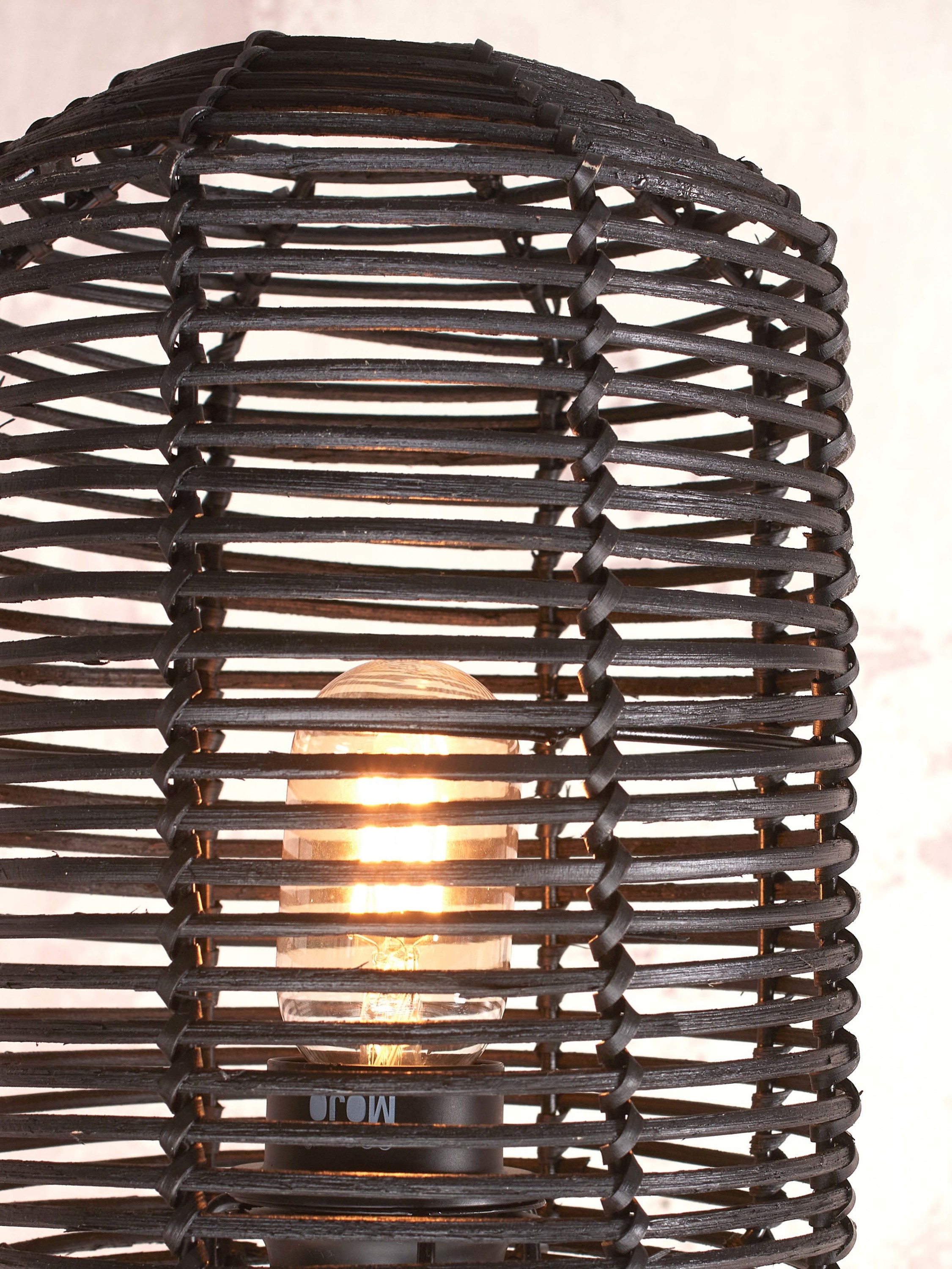 Table lamp Tanami bamboo bl. h.45cm/tube dia.18xh.25cm rattan, bl.