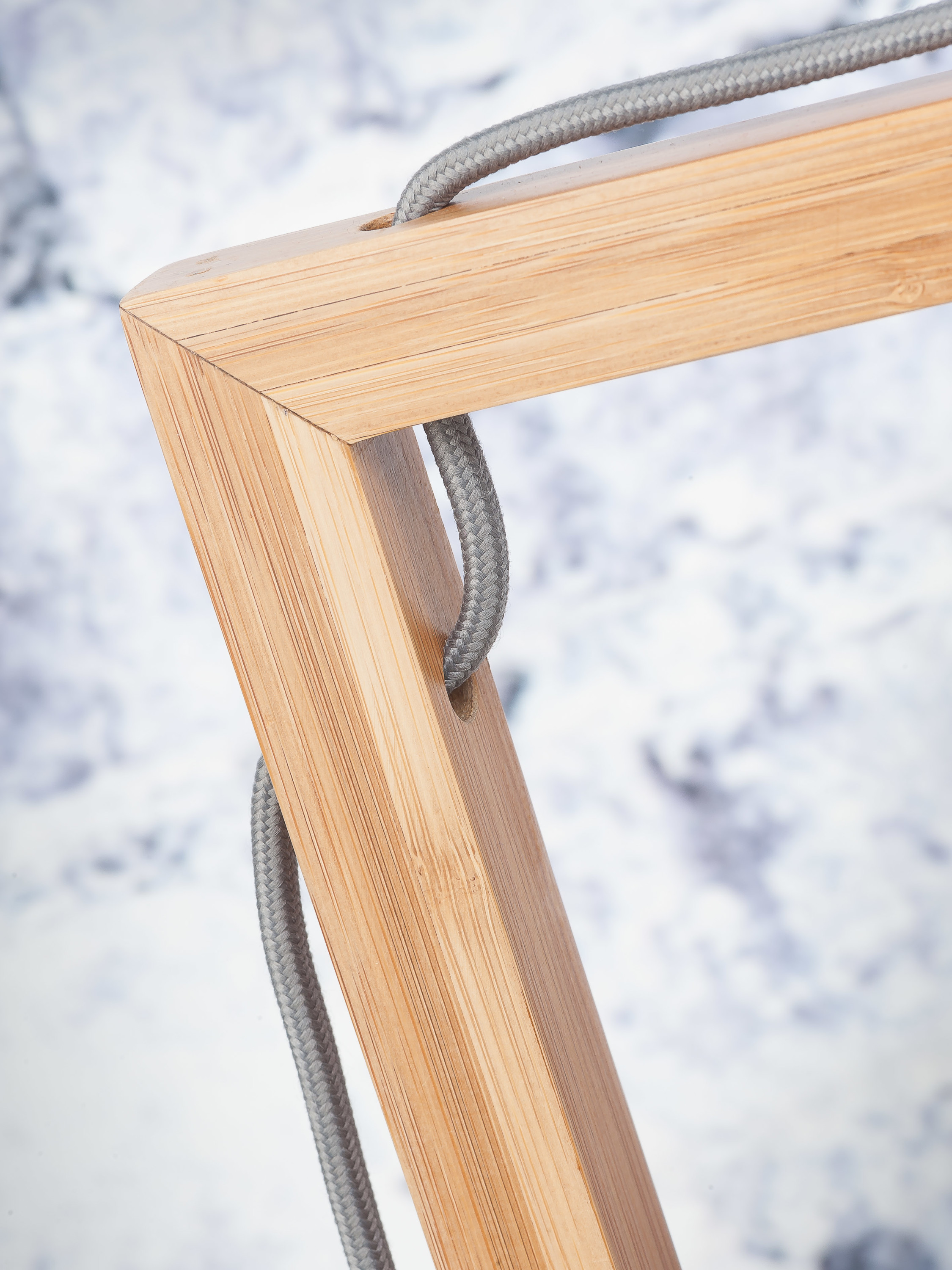 Table lamp Himalaya bamboo h.47cm/shade 18x15cm eco linen, black