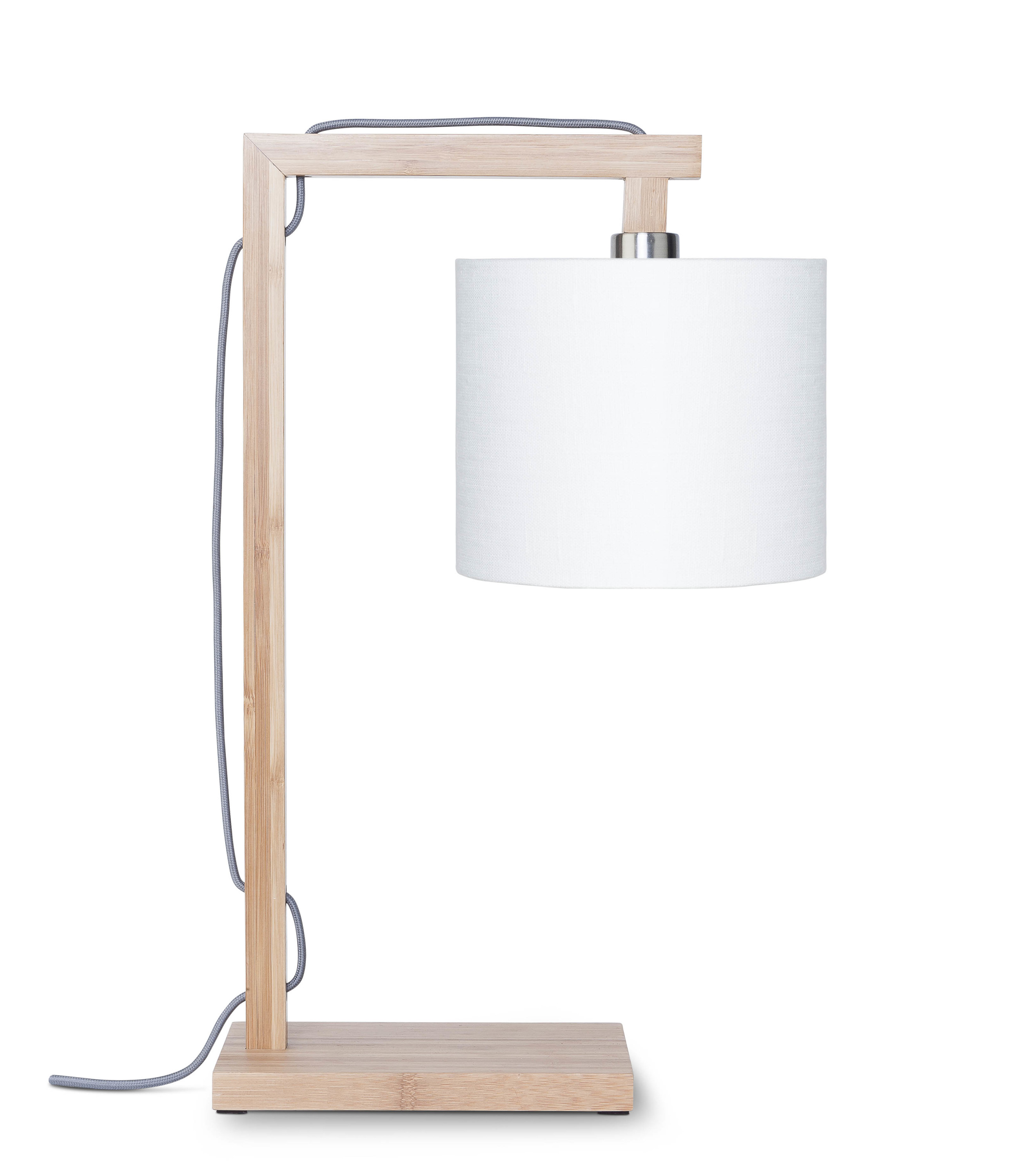 Table lamp Himalaya bamboo h.47cm/shade 18x15cm eco linen, white