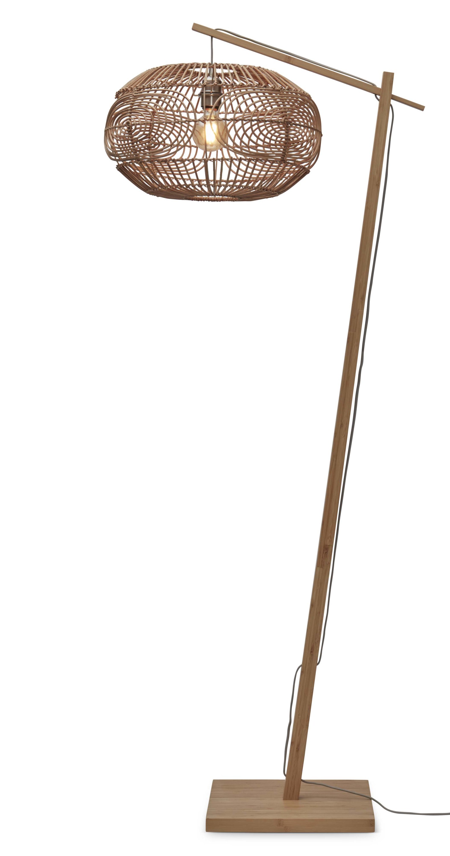 Floor lamp Madeira bamboo nat. h.176cm/shade rattan dia.48xh.30cm, nat.