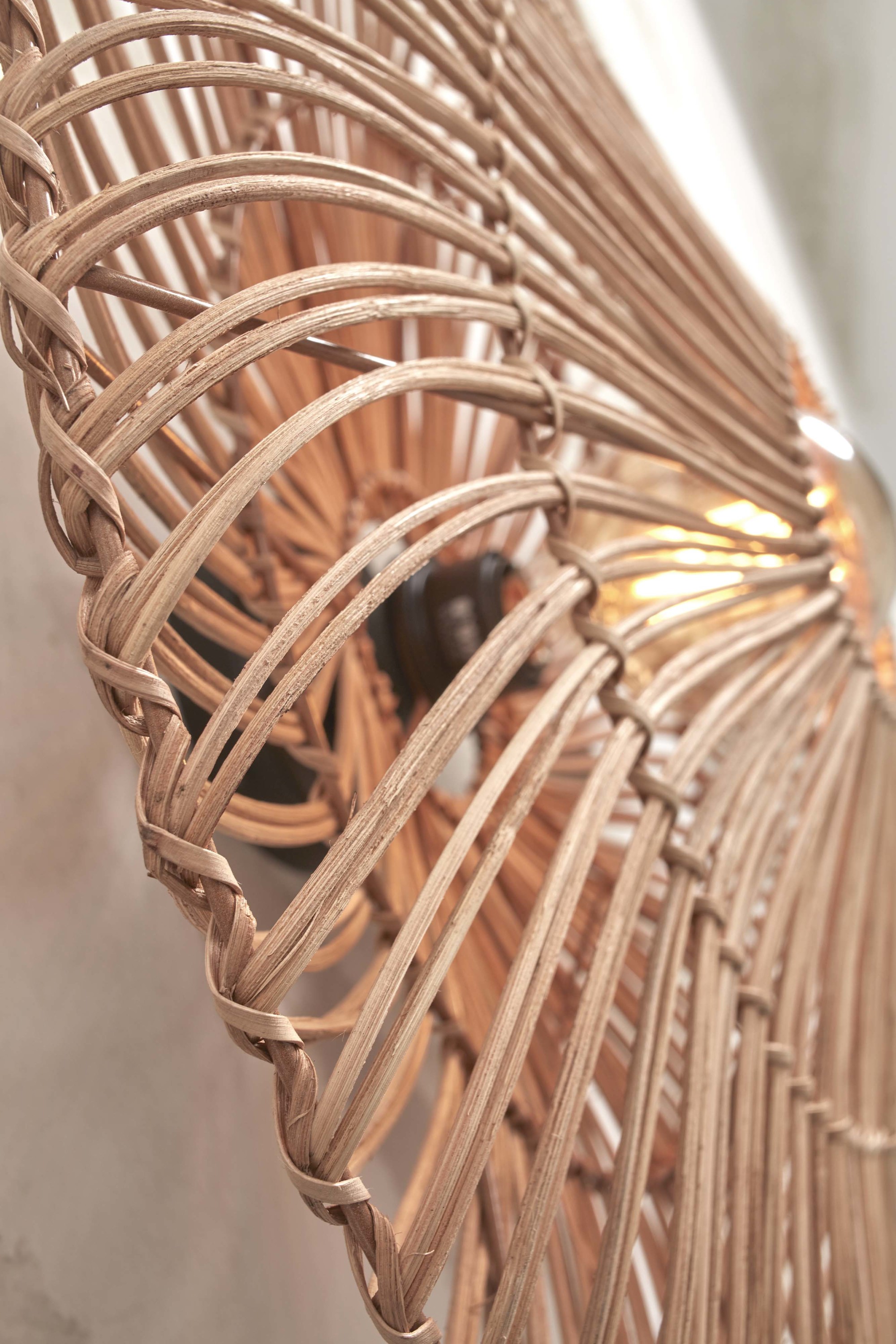 Wall lamp Zanzibar S rattan/flat dia.40xh.12cm, natural