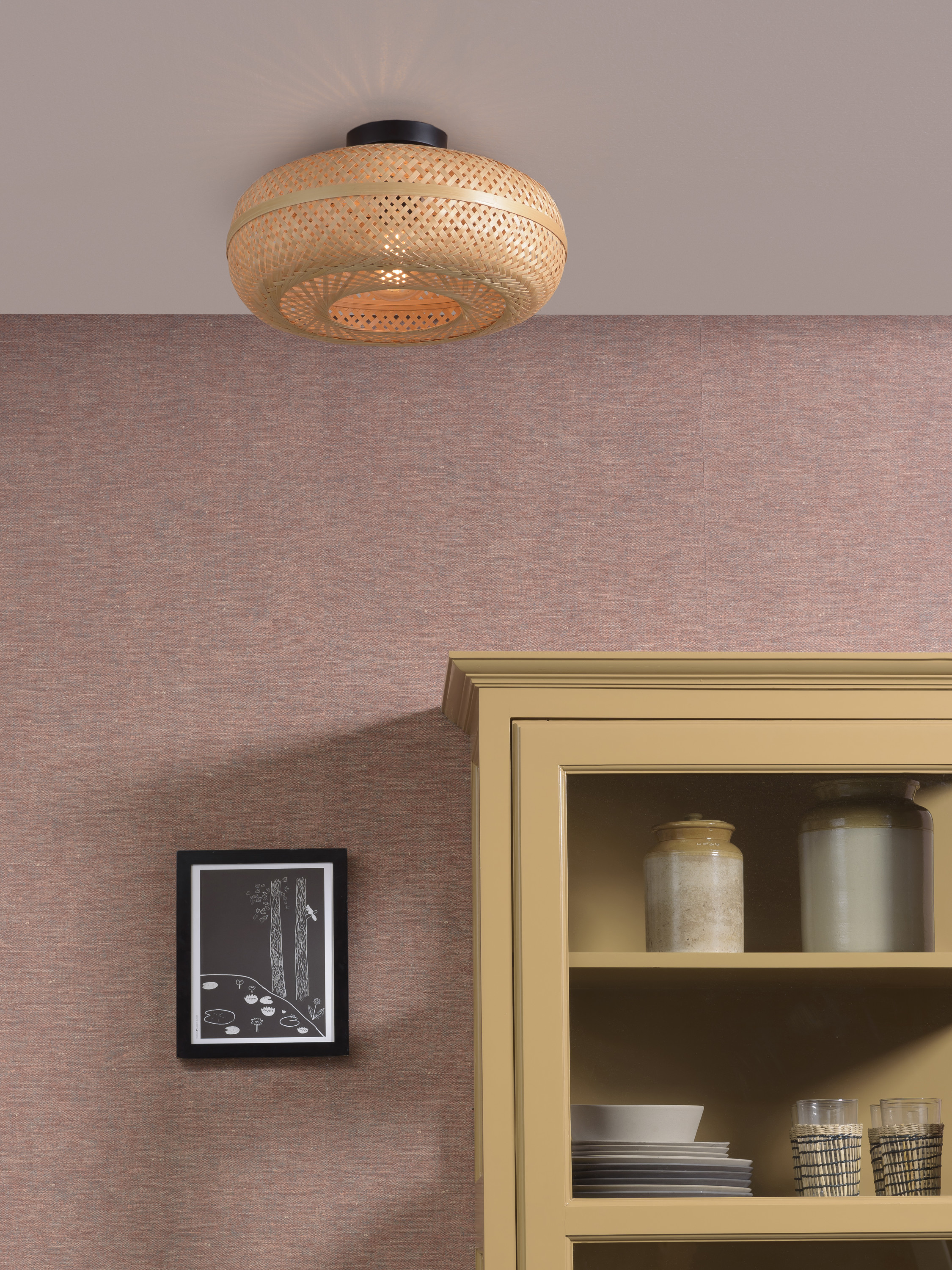 Ceiling lamp Palawan bamboo 40x15cm natural, S