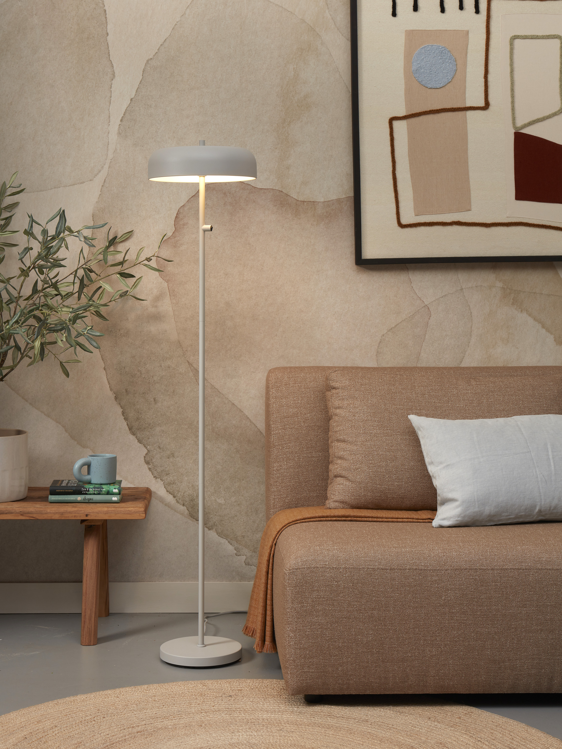 Floor lamp iron Porto, light grey