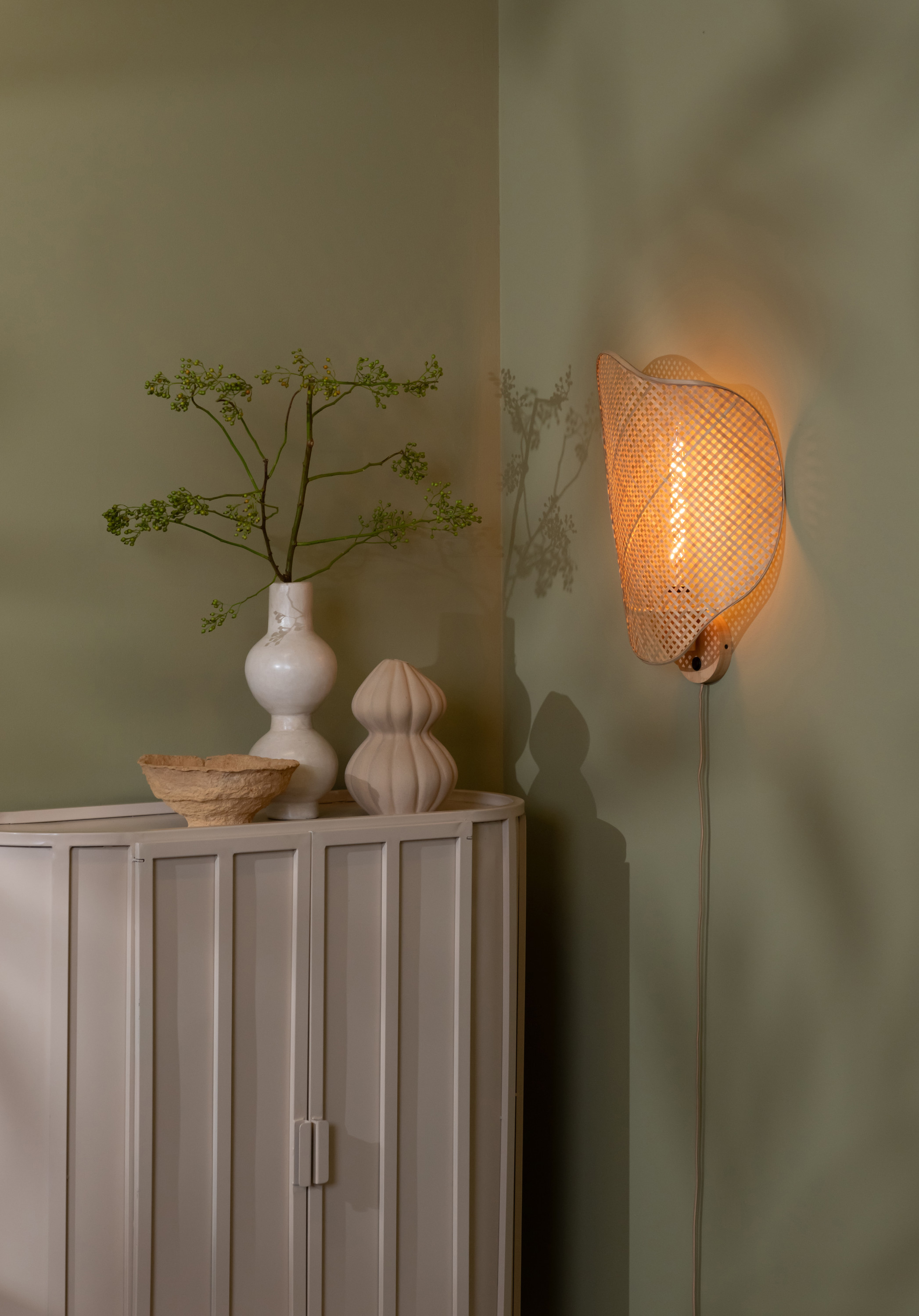 Wall lamp Kinabalu shade 40x10xh.50cm natural